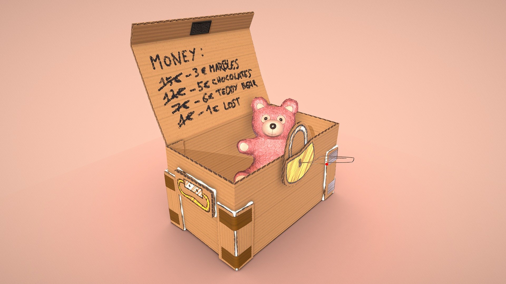 Andy, 8, received his first 15€. Where to hide his fortune? His treasure box!

My Entry for the Treasure Chest Challenge

More screenshots on my ArtStation page : https://www.artstation.com/artwork/ea2bkG - Andy's Treasure Chest - Buy Royalty Free 3D model by Maxime Dotremont (@dotremontmaxime) 3d model
