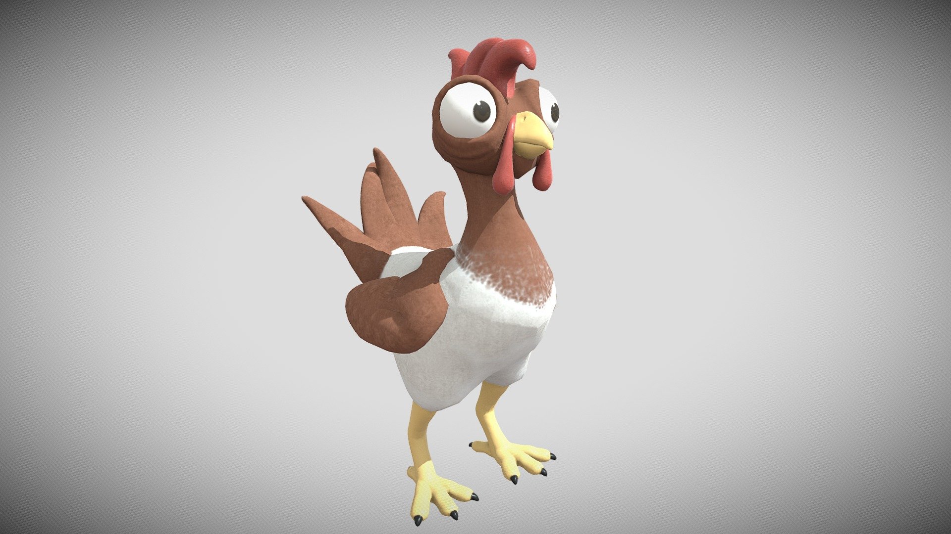 This is the main player character I made for the game Chicken Coup!
https://comx.uogs.co.uk/23/teams/6-headed-moose/
This model was made in ZBrush and retopologised in 3DS max. textures done in Substance Painter 3d model