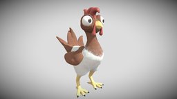 Chicken Character chicken, low-poly-model, zbrush-sculpt, animation3d, cartoon