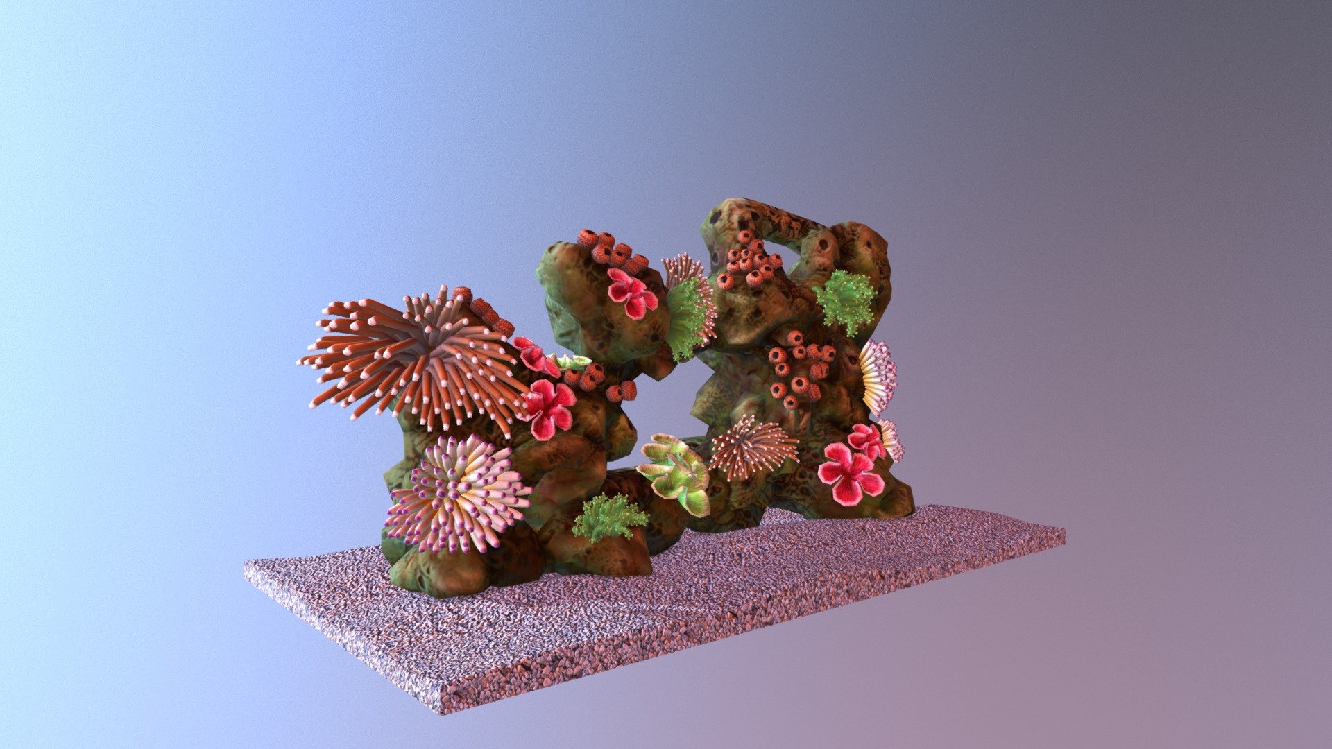 Coral Reef, Aquarium, Algae - Coral Reef - 3D model by Denys Sopov (@denyssopov) 3d model