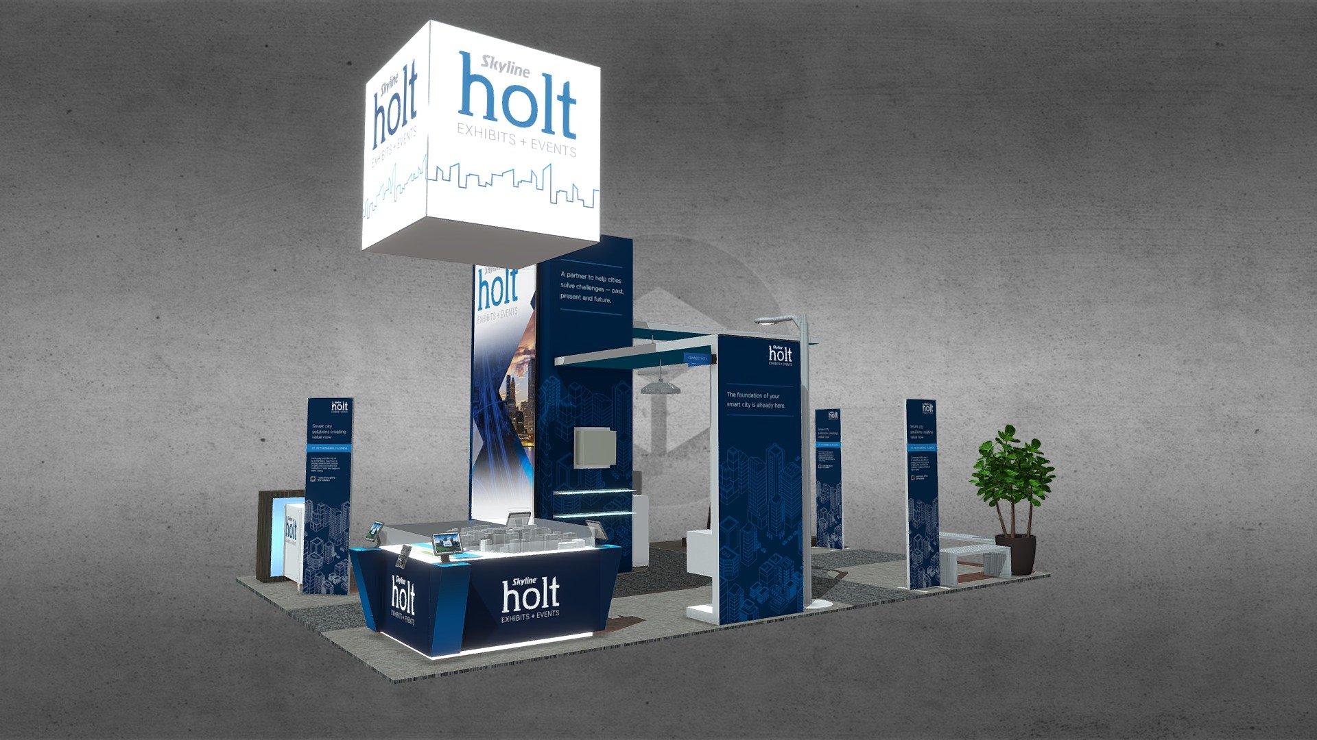 Come and visit our virtual exhibit.  Walk around and explore each demo area 3d model