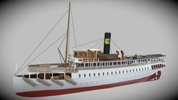 S/S Norrtelje (lowpoly!) sweden, steamship, steamboat, lowpoly, gameasset