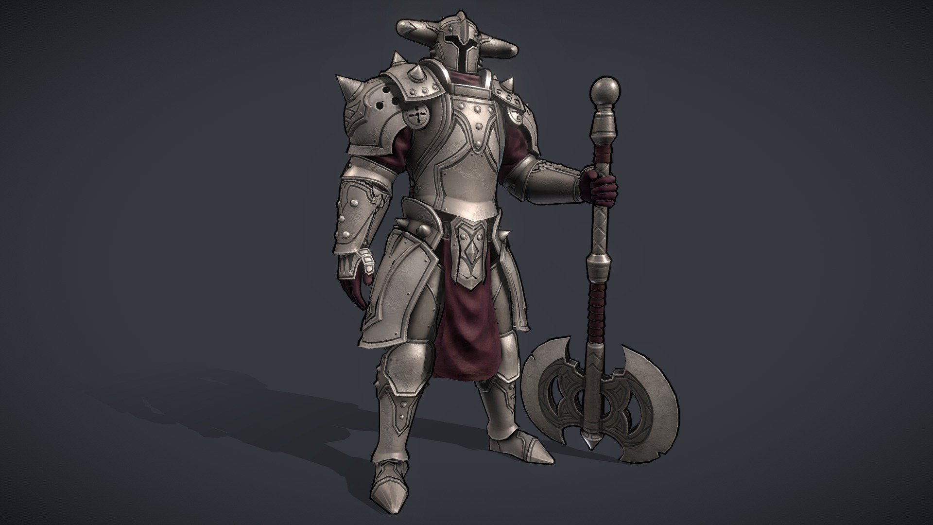 This ones a personal project, Used this epic work for ref: https://www.artstation.com/artwork/4bqVNl

Modelled Low and high poly, unwrapped in Maya.&ndash;
Textured in Substence Painter.&ndash;
Rigged in Maya.

Art Station:https://www.artstation.com/arthurkrut - Bulky Knight - Download Free 3D model by Arthur Krut (@OptiCube) 3d model