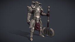Bulky Knight power, armour, epic, big, strong, weapon, maya, character, cartoon, 3d, art, axe, gameasset, free, stylized, street, rigged, knight