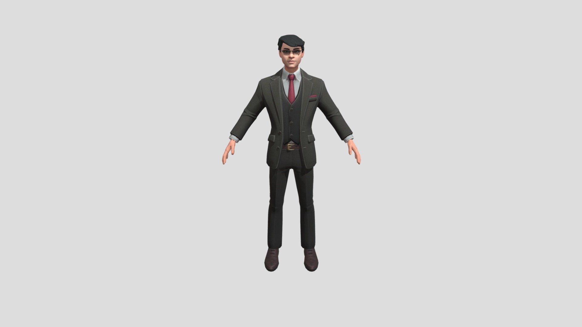 I work hard to make this please download this 3d model - Character of business man - Download Free 3D model by Aksgamer 3d model
