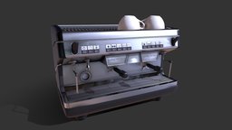 Coffee Machine modern, coffee, machine, real, realism, blender-3d, low-poly-model, blender-lowpoly, asset