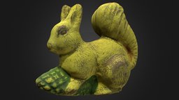 Old USSR Soviet Rubber Toy Squirrel toy, soviet, vintage, retro, photorealistic, squirrel, old, scanned, rubber, ussr, photoscan, photogrammetry, 3d, model, scan, animal