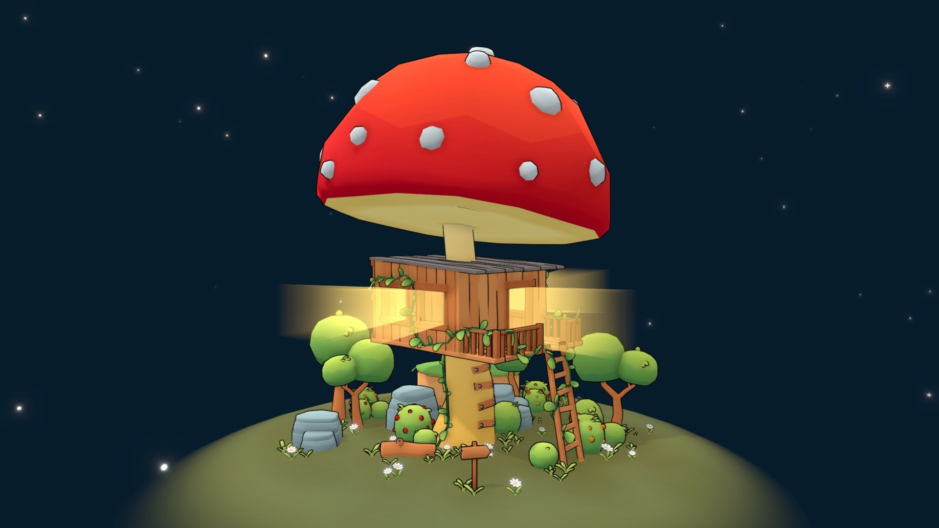 Mushroom House - 3D model by joaobaltieri 3d model