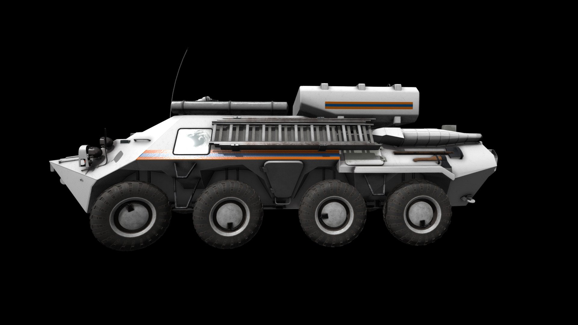 This firefighter armored car (Ministry of Emergency Situations) is a flight of fantasies dedicated to a worldwide problem - large-scale forest fires last year.

The model has a PBR texture of 2-4K, 43252 polygons 3d model