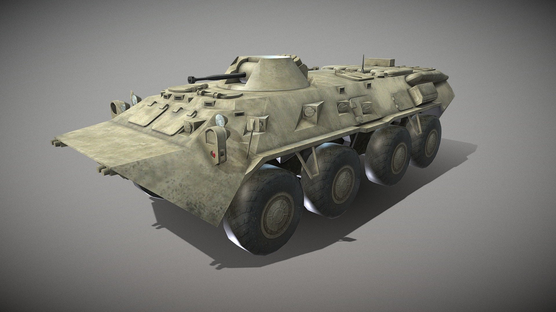 Russian military armored trasporter (truck) model - BTR 80 - Download Free 3D model by Brout (@davidbroutian) 3d model