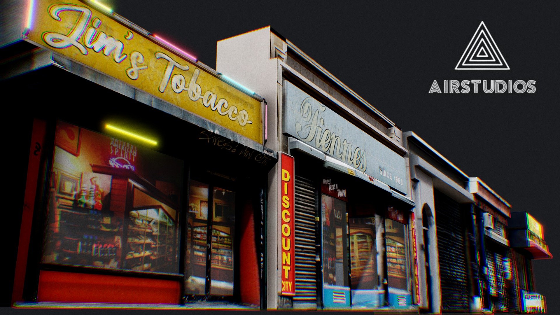 Store Fronts - 4 Pack - Store Fronts - 4 Pack - Buy Royalty Free 3D model by AirStudios (@sebbe613) 3d model