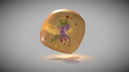 Spring Fairy in Amber fairy, amber, refraction, concept-art, low-poly, blender, substance-painter