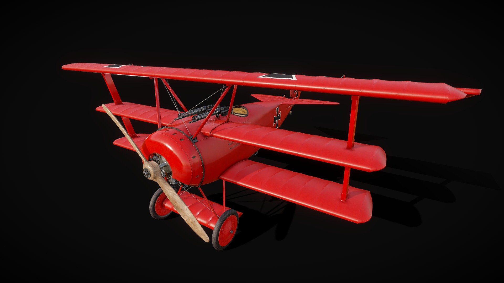 Red Baron
The infamous Red Baron is ready to land in your 3D scene! With his red triplane Fokker DR1, Richtofen is the most famous &ldquo;flying ace