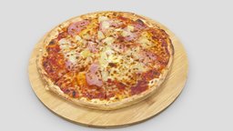 Hawaiian Pizza Dream food, hammer, pineapple, dream, sharp, store, baked, tray, canadian, italian, 4k, pizza, hawaii, cheese, buy, hawaiian, expensive, tomatoes, highquality, foodscan, pizza3d, low-poly, lowpoly, gameready, sketchfabstore, zoltanfood