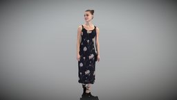 Beautiful lady in long evening dress 399 style, archviz, scanning, people, , fashion, walking, bags, dress, realistic, woman, heels, floral, realism, peoplescan, femalecharacter, photoscan, realitycapture, photogrammetry, lowpoly, female, human, lady, highpoly, scanpeople, deep3dstudio