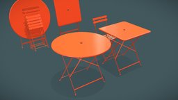 Bistrot metal tables and chairs