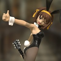 Suzumiya Haruhi (Bunny Girl Outfit) Colorized guitar, figure, figurine, moe, einscan-s, bunnygirl, suzumiya_haruhi, bunny_girl, haruhi_suzumiya, character, anime