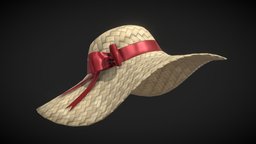 Straw Sun Hat hat, bow, accessories, clothes, accessory, ribbon, headwear, straw-hat, sun-hat, woven-hat, woven-sun-hat
