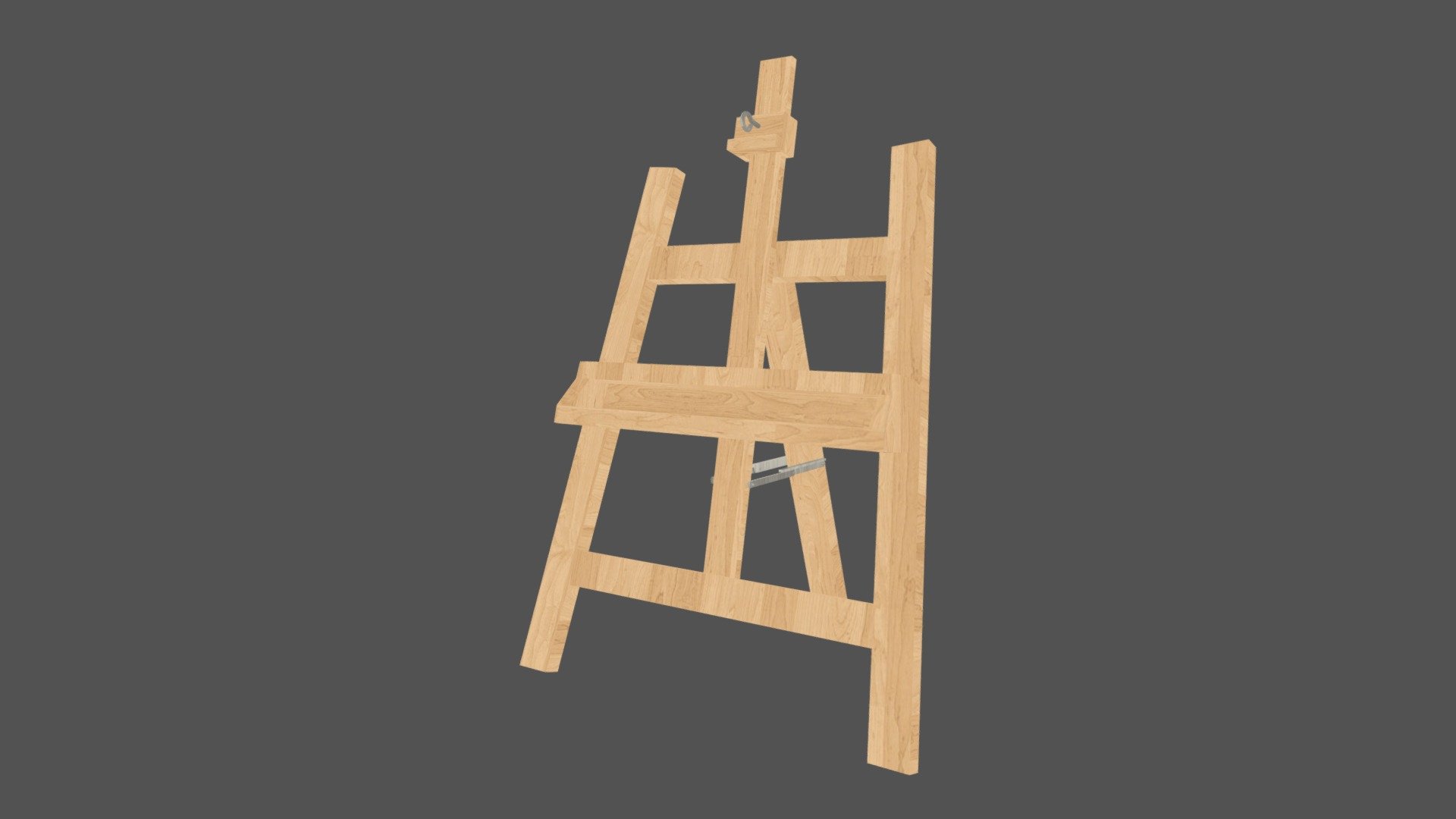 This is a PBR painter's easel which isloated block and pin for securing a canvas.

Contains morph (key shape) for folding the easel up as shown in this video link: https://youtu.be/SSVwygvFYq4

Contains a natural wooden texture with metallic hardware.

UV mapping template file included for reference 3d model