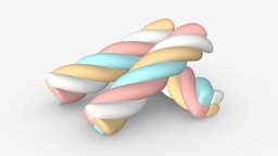 Marshmallows colorful candy spiral shape food, flower, white, template, up, sugar, candy, round, delicious, sweet, mock, dessert, marshmallow, shaped, confectionery, 3d, pbr