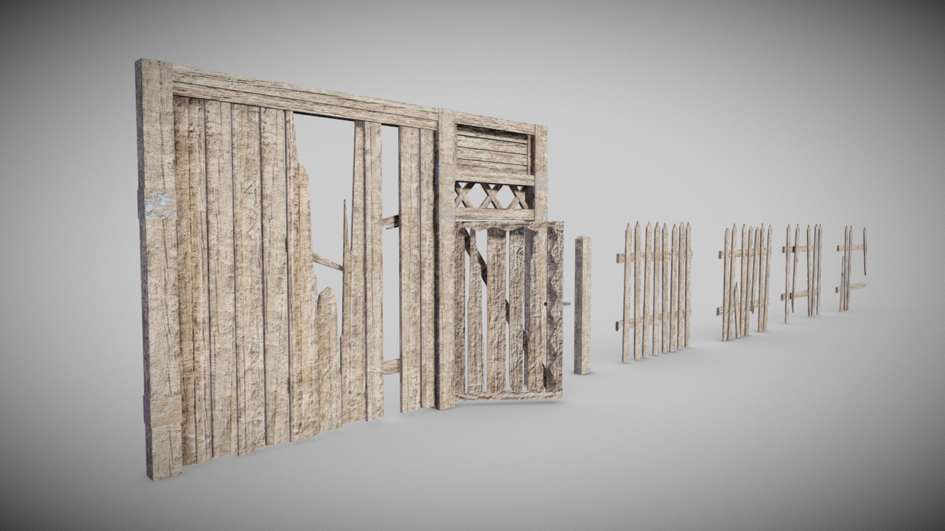 Wooden Fence D an3 - Buy Royalty Free 3D model by flawlessnormals 3d model