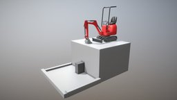 Mini-Excavator (Low-Poly and Rigged) bagger, excavator, mid-poly, 8k, blender-3d, mini-excavator, undercarriage, vis-all-3d, 3dhaupt, construction-machinery, software-service-john-gmbh, low-poly, pbr, rigged, baumaschinen, rigged-undercarriage, construction-equipment