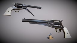 Remington 1858 pistols, revolver, pbr-game-ready, military, guns