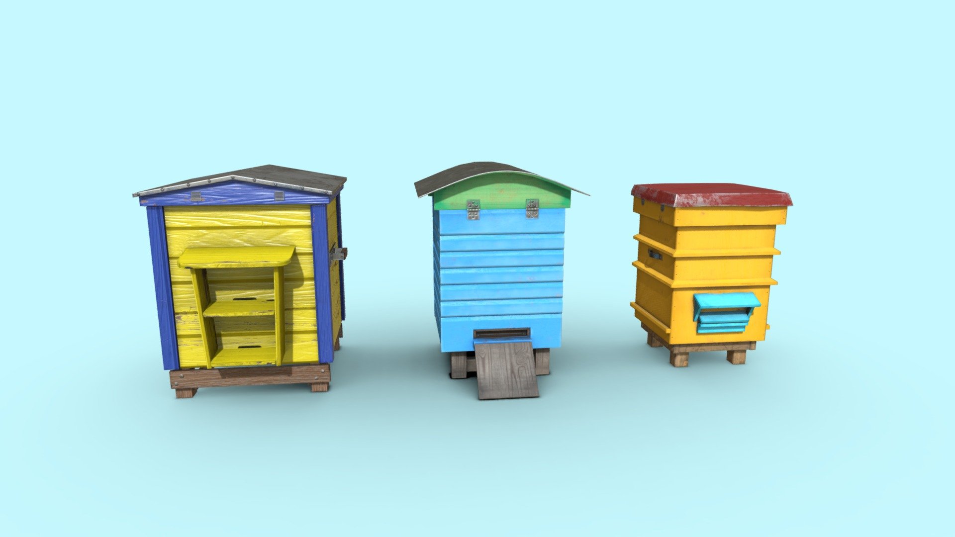 Beehives - a small pack of trhee colorful beehive models.




Includes 3 low poly models.

Modes are Game-Ready/VR ready.

Models are UV mapped and unwrapped (non-overlapping).

Assets are fully textured, 2048x2048.png’s. PBR

Models are ready for Unity and Unreal game engines.

File Format: .FBX

Additional zip file contains all the files 3d model