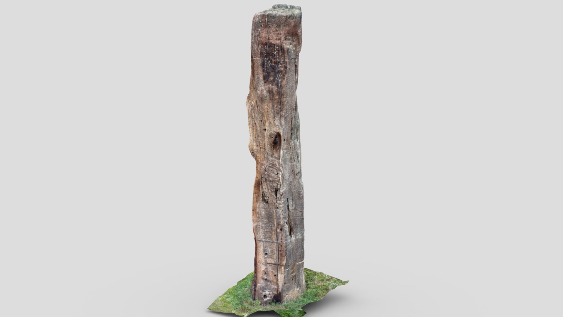 An old railway sleeper that has been used as a fence post on a barn in rural California. Polycam version. There is a better Trnio Plus - generated version on my ArtStation 3d model