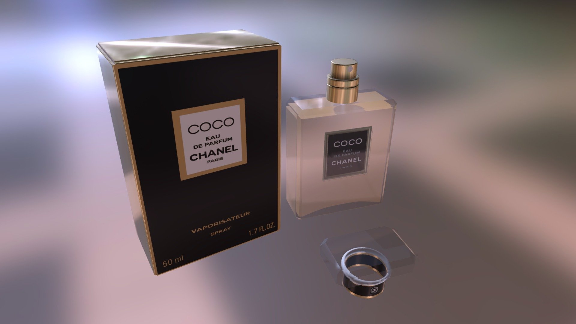 Purfume bottle and packaging - Coco Chanel - Buy Royalty Free 3D model by keith_jones 3d model