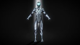 Mens Futuristic Nano Suit suit, humanoid, nano, metal, android, mens, character, pbr, lowpoly, low, poly, sci-fi, fantasy, male, space, futuritic, illumunated