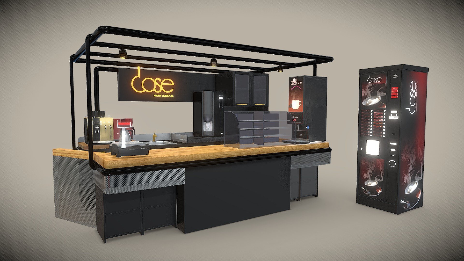 Does Coffee Booth Design in Kuwait - Does Coffee Booth Design - 3D model by Motionforever (@momenkhalaf) 3d model