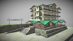 Commercial Road cottage, hotel, restaurant, villa, mountain, unwrapped, pbr, building