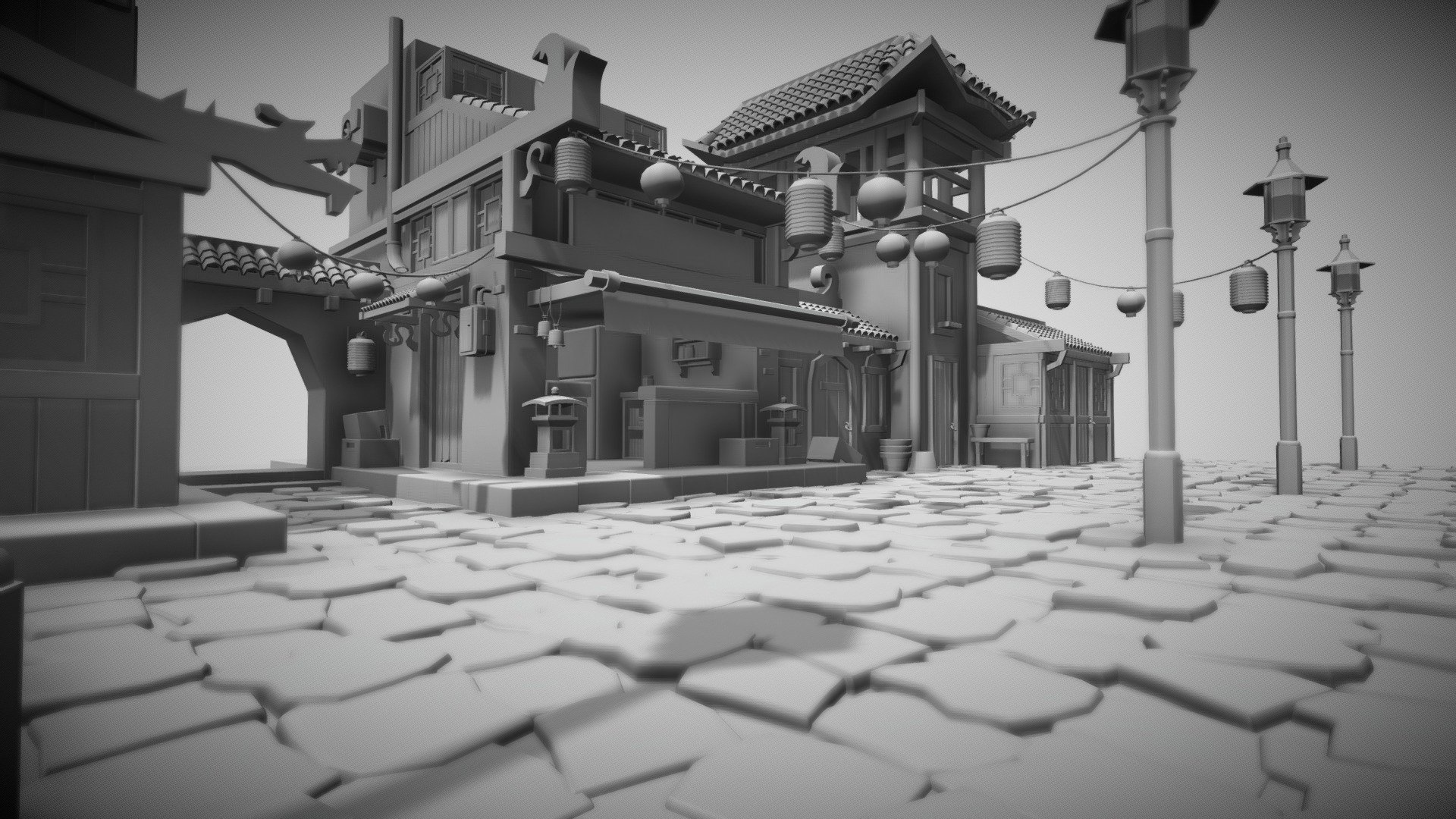 This is a Japanese style market environment i made in maya. this took 2 days to model, right now i didn't done any texturing on this but i'm planning to do in future. please share your views on this i would love to know what are your view and how can i improve my modelling techniques 3d model