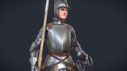 xvı Century German Mercenary armor, renaissance, painter, maya, zbrush, sword, dagger