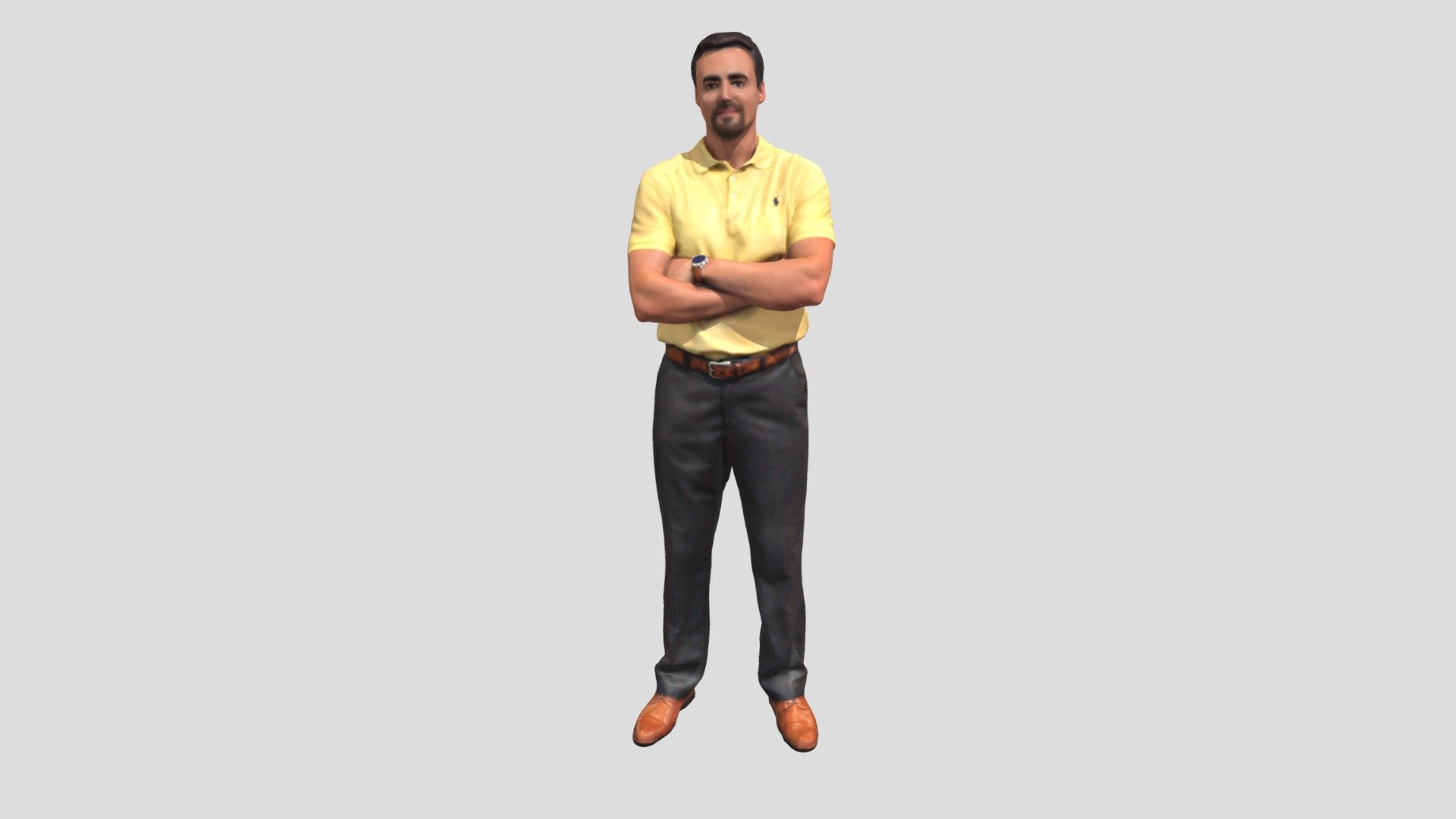 3d scan of a man with arms crossed 3d model