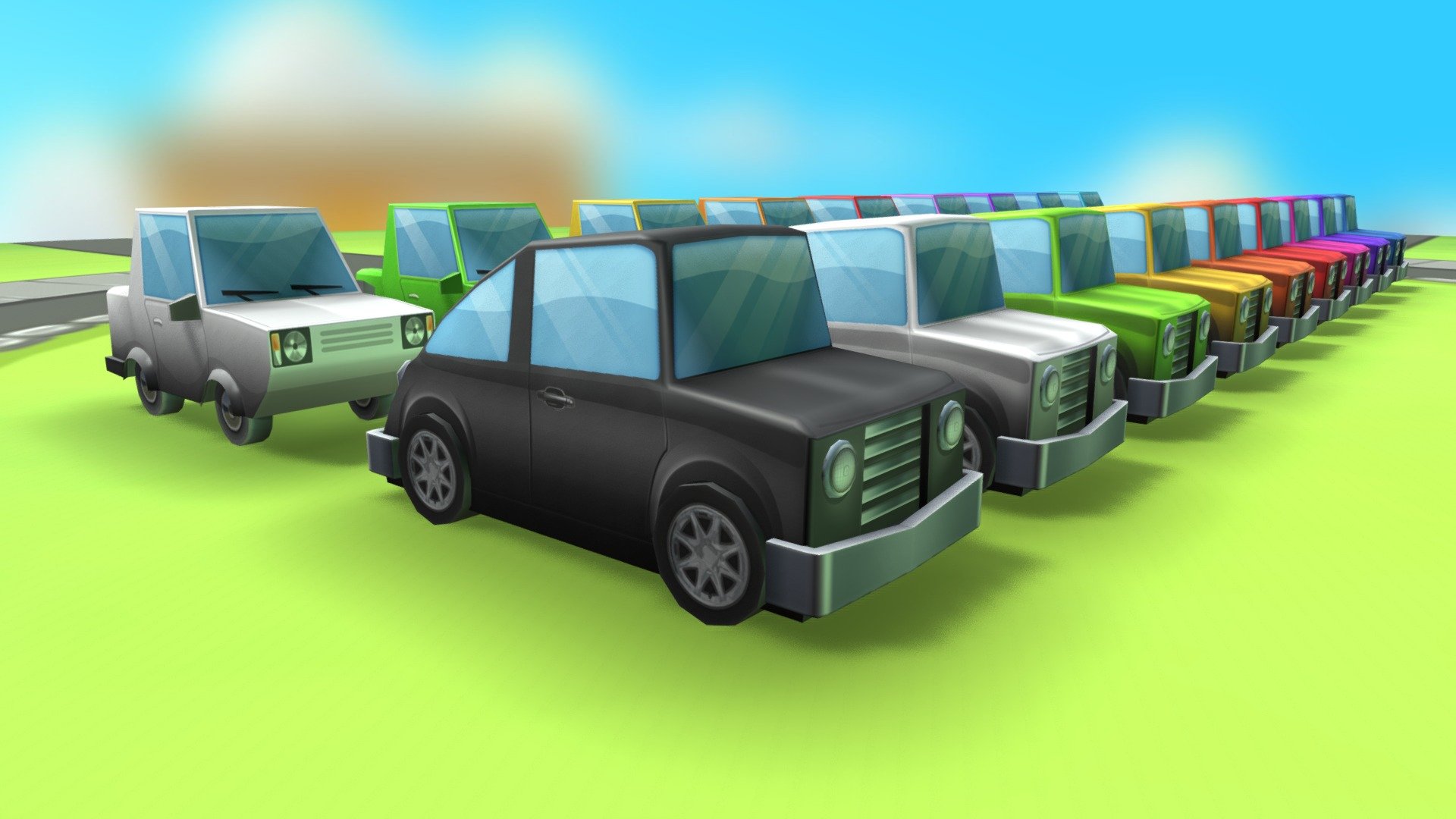 Two Low Polygonal Toon Cars.

Square Car - 939 Triangles
Rounded Car - 514 Triangles
Each Car has 1 Albedo/Color map 1024x1024 - LOW POLY - Toon Cars - Buy Royalty Free 3D model by Neberkenezer 3d model