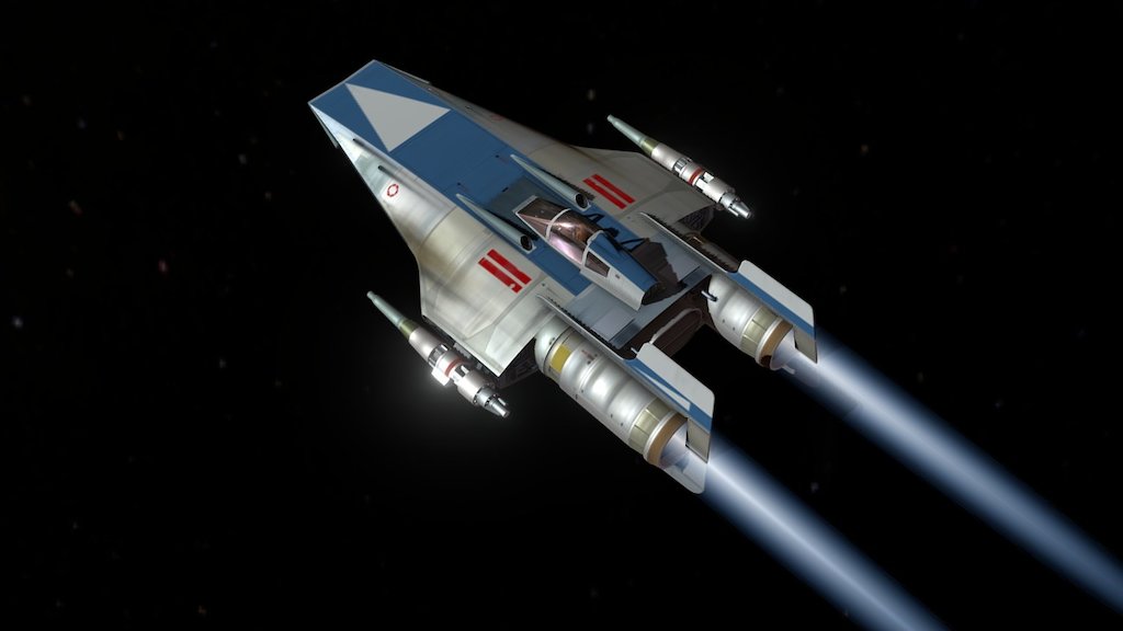 Star Wars RZ-1 A-wing interceptor / R-22 Spearhead / The Last Jedi A-wing

Homage to the excellent concept art by the late Ralph McQuarrie (viewable at https://www.artstation.com/artwork/Xd8kD).

Modelled in SketchUp.  A free, downloadable version of the model is now available via the 3D Warehouse: https://3dwarehouse.sketchup.com/model.html?id=u0b76e52f-2e82-4bb0-bd05-1b3c0923eaa7

A rendered version of the model is viewable at: https://www.artstation.com/artwork/Xd8kD 3d model