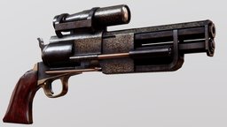 Steampunk revolver steampunk, revolver, vintage, fire, realistic, old, pistol, weapon, gun, colt, black, gold