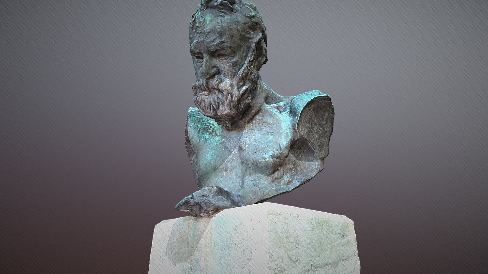 Sculpture Victor Hugo by Auguste Rodin. Jardine serres d'Auteuil at Garden of poetese Paris France
In the 16th arrondissement, in the streets of the poet square along the Garden of Serres d'Auteuil,  will meet sculptures.

**Created in RealityCapture by Capturing Reality by Photographer Daryoush Tahmasebi, from 151 images in 00h:31m:19s 3d model