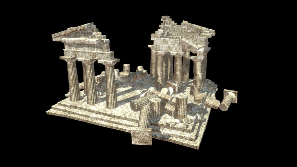 Basically I was doing personal research about efficiency in polygons(geometry) and texture maps(normal/diffuse). So I used 1 texture sheet for 22 separate temple parts which I used to build a temple from 3d model