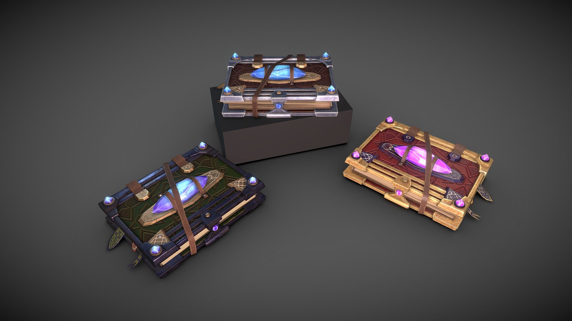 Magic Books lowpoly models

Three different texture sets

Game-ready models
2K PBR Textures

The UVs are tightly optimized

Contains Maya .mb, .fbx and .obj files

All scene is here https://sketchfab.com/3d-models/magical-summon-table-5119faf061da4ddab9ada17ebd0f9468 - Magic Books - 3D model by Rixael 3d model