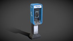 Payphone prop, payphone, phone, telephone, telephone-booth, asset, gameready, telephone-box