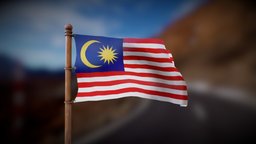 Flag of Malaysia wind, flag, country, sign, north, atlantic, wave