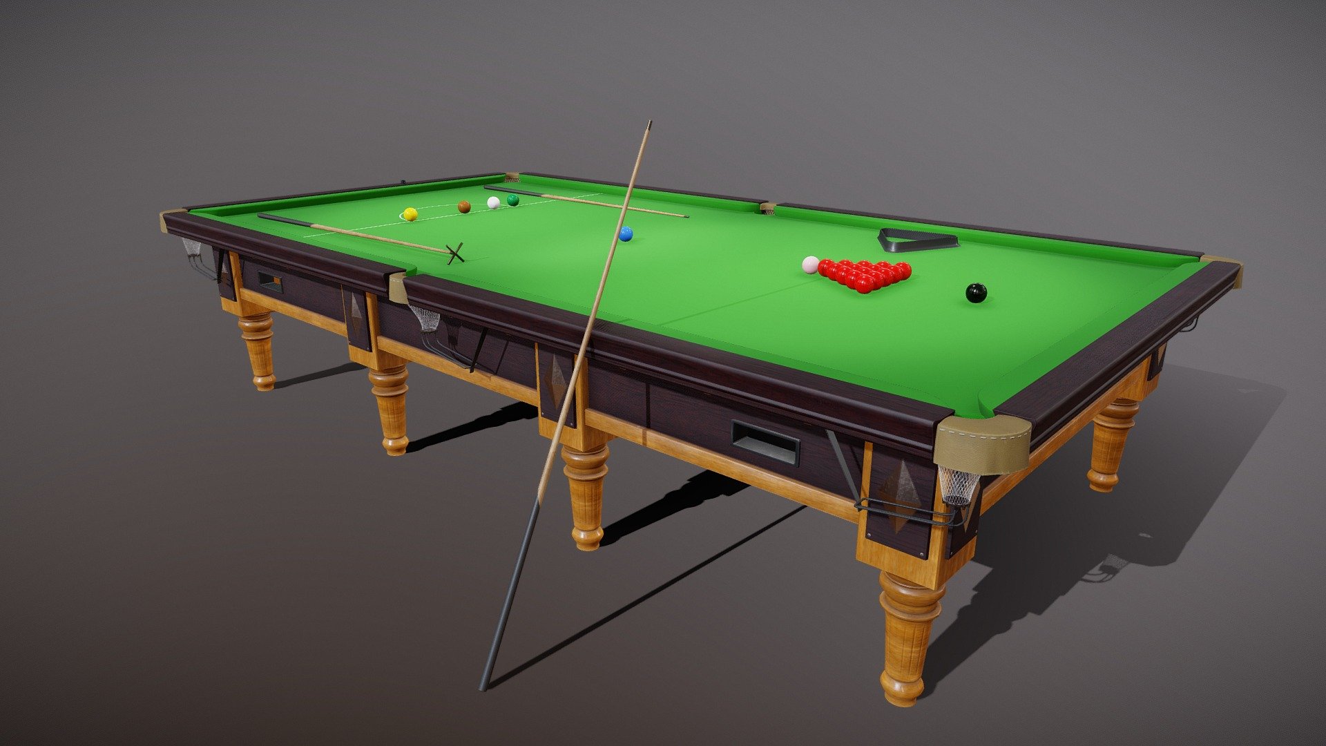 I would like to bring to your attention this wonderful snooker billiard table, the size of the playing area is 3550x1775 mm. Textures 4096x4096. The mod is perfect for your realistic renders as well as for the UE4 or Unity3D game engine. The dimensions of the cue and the rest are 1470 mm. Table height - 850 mm Texture format png. 2 Material. Ball 52.4 mm - 12ft Snooker Pool Table - Buy Royalty Free 3D model by Ruslan Malovsky (@malovsky) 3d model