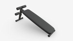 Essential workouts bench bench, adjustable, muscle, fitness, gym, equipment, exercise, training, iron, health, weight, workout, bodybuilding, 3d, pbr, sport, steel