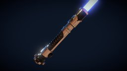 Obi-Wan EP1 Lightsaber jedi, handpaint, 3dcoat, lightsaber, vexod14, etiennebeschet, obiwan, skinned, akeytsu, starwars, blue, laser, noai