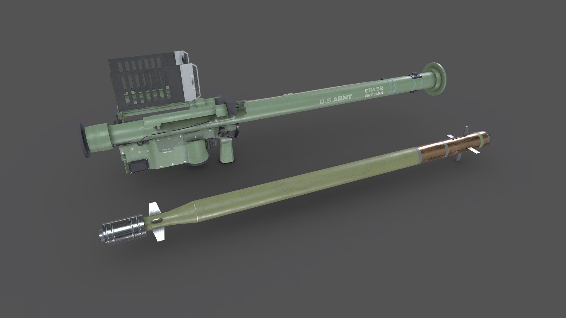 FIM-92 Stinger




Created in 3ds MAX 2018 no plugins used.

Low-poly (12,489 Tris) ready to use in games, AR/VR.

Textures are in PNG format 4096x4096 and 2048x2048(for rocket) PBR metalness 2 set textures.

Available formats: MAX 2018 and 2015, OBJ, MTL, FBX, .tbscene.

Files unit: Centimeters.

If you need any other file format you can always request it.

All formats include materials and textures.

check the collection click here - FIM-92 Stinger - Buy Royalty Free 3D model by MaX3Dd 3d model