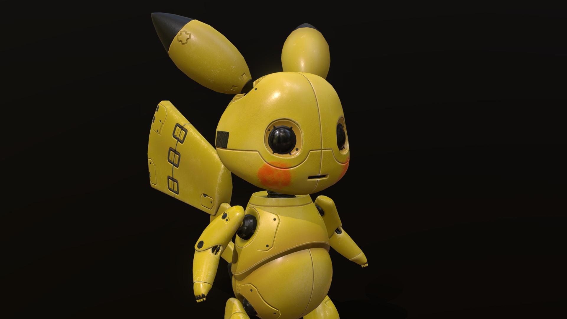 My take on the Jake’s Parker Pikachu design. Had a lot of fun making it. More renders on artstation https://www.artstation.com/artwork/JlD6vn 

Model in Blender, UV’s in Maya, Texturing in Substance Painter/Designer 3d model