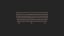 Wood Fence Low-poly 3D model fence, oldwood, woodenfence, substancepainter, substance, gameready, environment